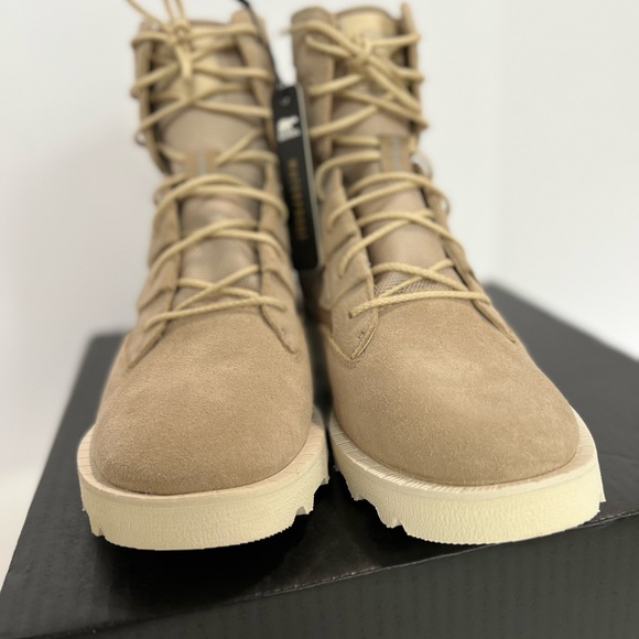 Sorel Hi-Line Lace Up Boot Sz 7.5 Caribou OTM Waterproof Snow Beige Ankle Boot - Picture 10 of 14